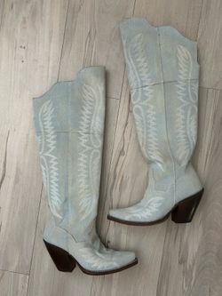 Dan Post 5105 Blue Jean Dream Embroidered Western Snip Toe Cowboy Boots