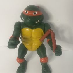 Giant 1989 TMNT Michaelangelo Mikey 13" Vintage Teenage Mutant Ninja Turtles