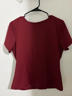 Burgundy Short Sleeve Crew Neck Top