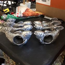 Silver Koi Fish Napkin Rings