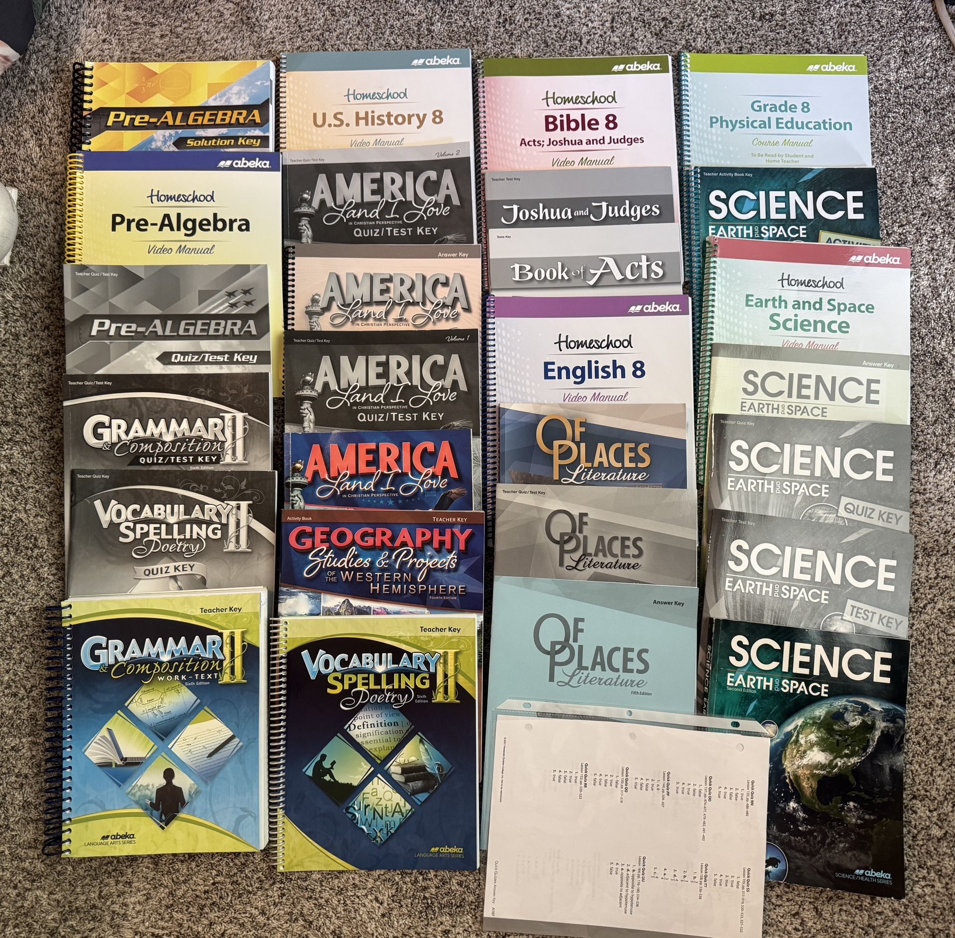 Leftover 8th Grade Abeka Academy Curriculum