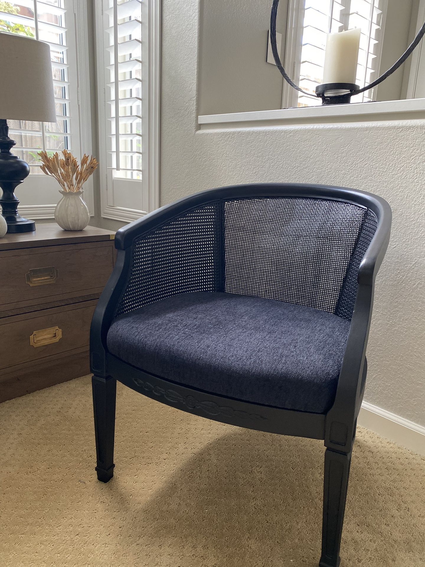 Cane Barrel Back Chair