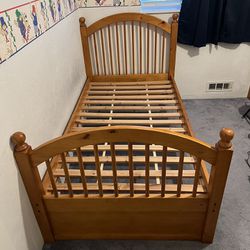 Oak Wood Twin Bed Frame