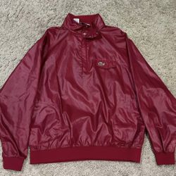 Lacoste Red Vintage Windbreaker Pullover