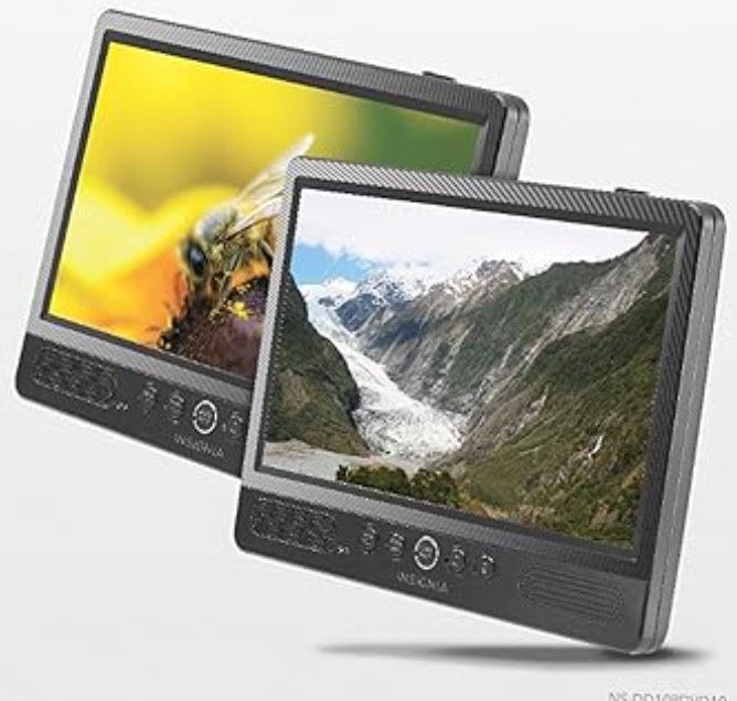 Insignia 7” Screen Portable DVD Player For Car Two 2 Screens