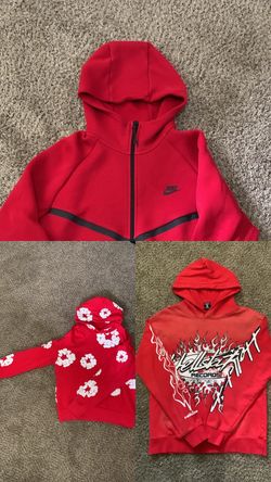 Red nike tech, Red denim tears, red hellstar
