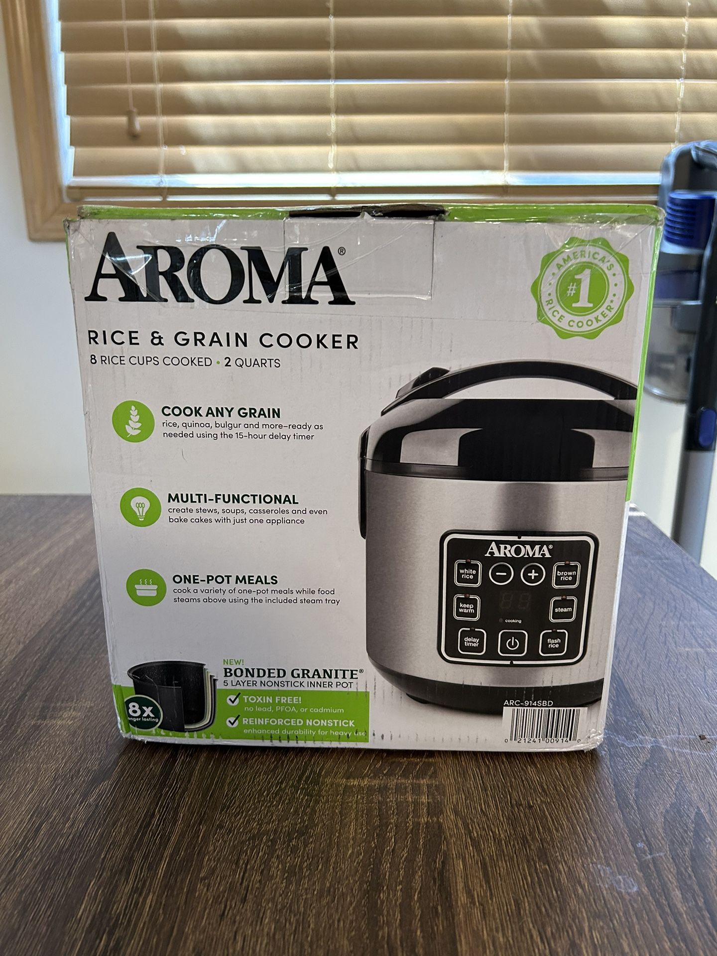 Aroma 8-Cup (Cooked) Rice & Grain Cooker, Steamer, New Bonded Granited  Coating 