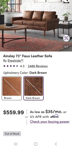 Faux Leather Sofa Couch