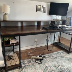 Wood Double Computer Desk