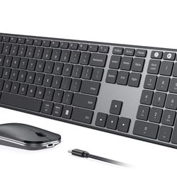 seenda Wireless Bluetooth Keyboard and Mouse Combo, SKM64-3 Rechargeable Slim Quiet Keyboard Mouse, 3 Multi-Device Connection, Compatible for Windows,