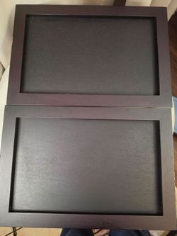 Crate & Barrel Wood Bed Trays with Folding Legs, Set of 2