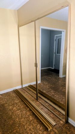 Mirrored Sliding Closet Doors with Track Hardware