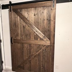 Real Wood Barn Door With Metal Hardware