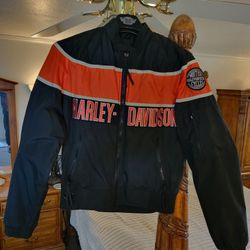 Harley Davidson Racing Jacket. Men's Small.  Looks New. Clean.Worn Very Little. Non Smoker.