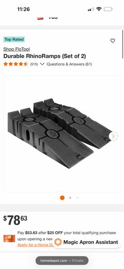 Rhino Car Ramps for oil change