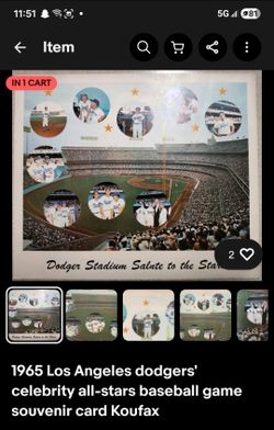 1965 Los Angeles Dodgers Souvenir card