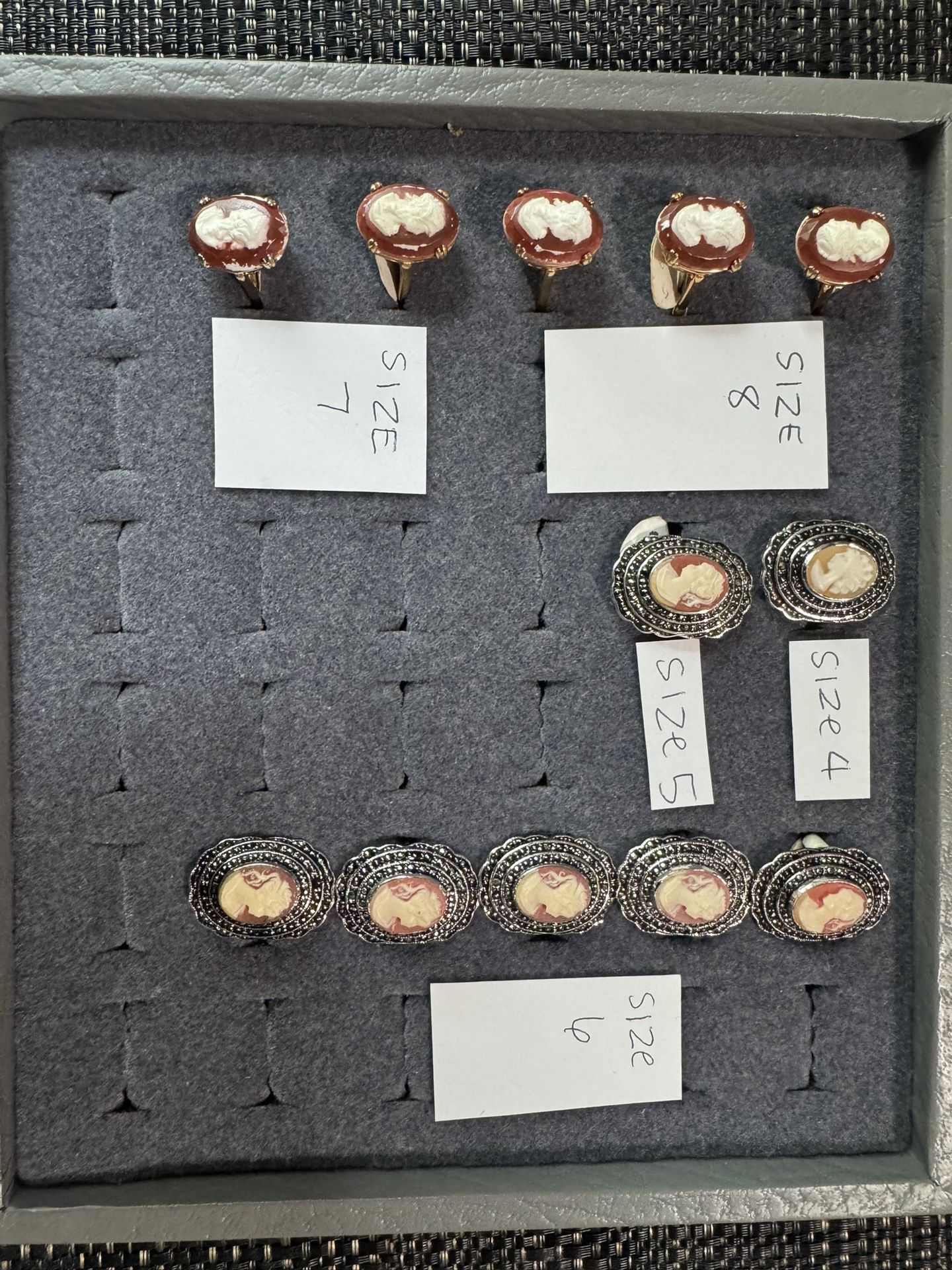 14k Gold Plated Cameo Rings 