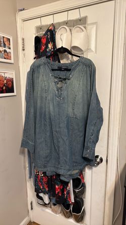 Blue denim plus size shirt size 30