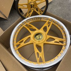 24” Rims Wheels Tires Sa Impala G Body G20 Gold 