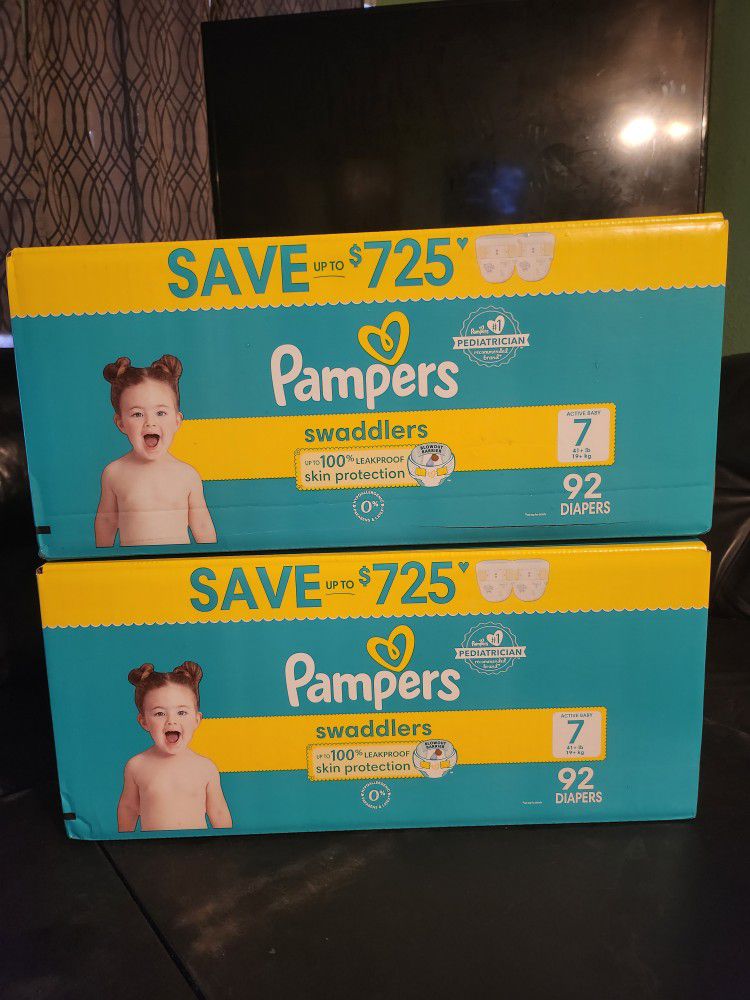 PAMPERS SWADDLERS #7  ../ $60 EACH 👉BOXES EXTRA LARGE 