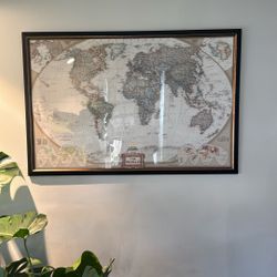 Framed National Geographic World Map 