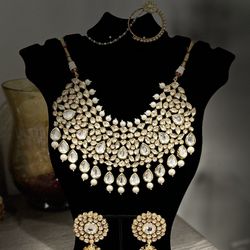 Indian Jewelry Bridal Kundan Necklace Set 