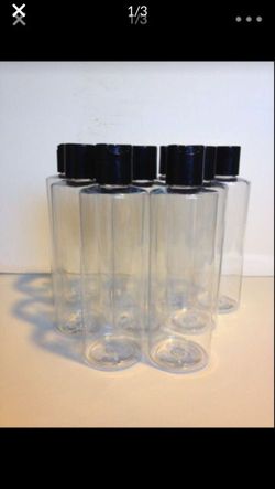 5 of brand new plastic clear bottle round 8 oz ! $7