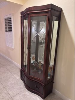 Traditional Wood and Glass Cabinet