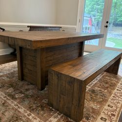 Farmhouse Dining Table & Bench