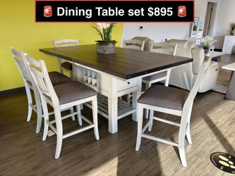 New Solid Dining Table Set 7pc