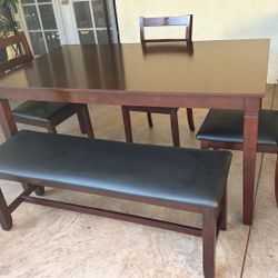 Dining Table And 3 Chairs One Bench