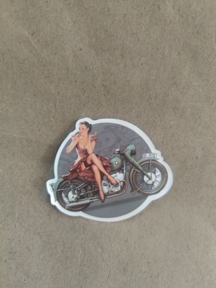 Classic Women Motorcycle Sticker