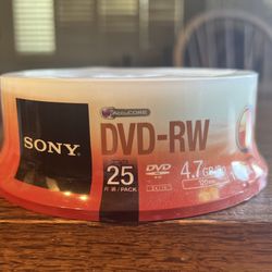 NEW! Sony DVD-RW, 4.7GB, 25 Pack
