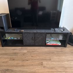 Bestier 80 inch TV stand with LED lights
