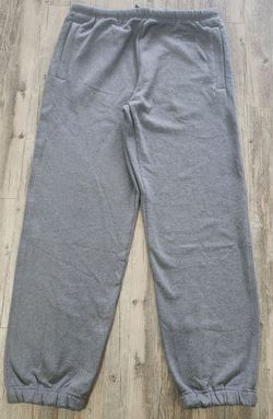 Mens The North Face Large fleece Sweatpants tapered drawstring loose fit Gray.
