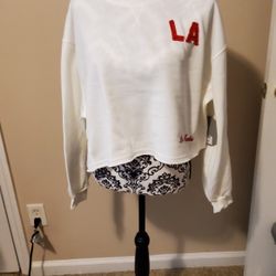 No Comment "L.A" Cropped Sweatshirt Size Large