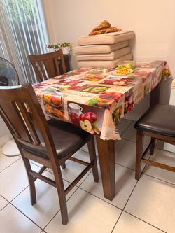 Solid Wood Dining Table Set – 6 Chairs