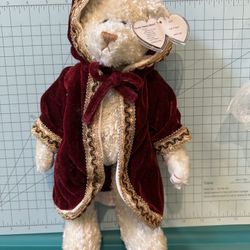 Ty Bear Gem With Christmas Cloak & Movable Limbs