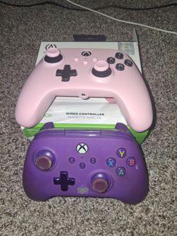 Officially Licensed PowerA Xbox Controllers (Pink & Purple)Bundle