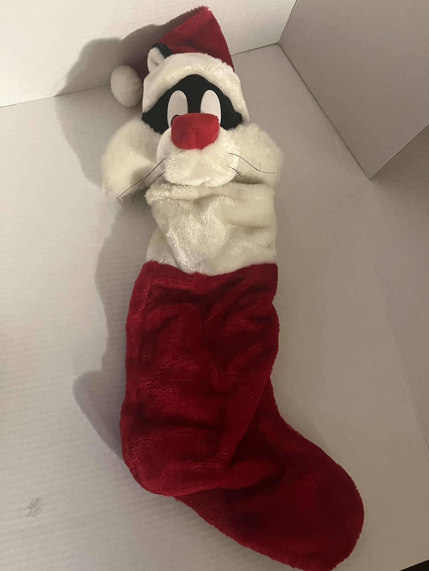 Vintage Sylvester The Cat Christmas 3D Stocking Looney Tunes Plush Warner Bros
