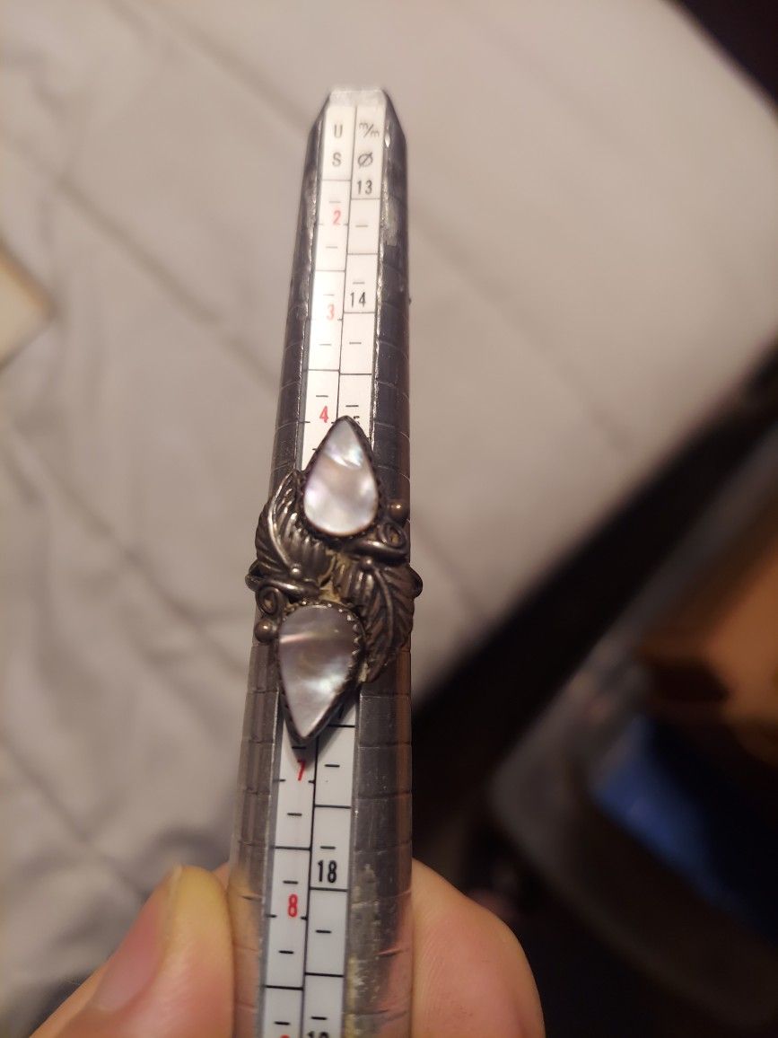 Sterling Silver And Mother Of Pearl Native Style Ring