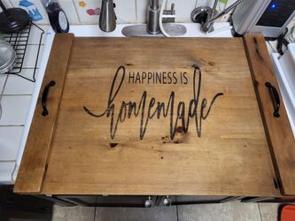 wooden stove top cover