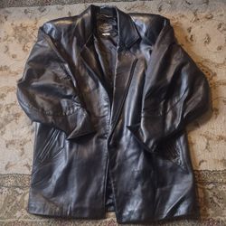 Leather Jacket Stylish Used Vintage Mens Small First Choice