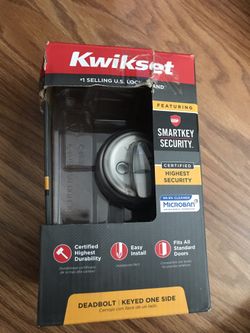 Kwikset deadbolt keyed one side (smart key !!)