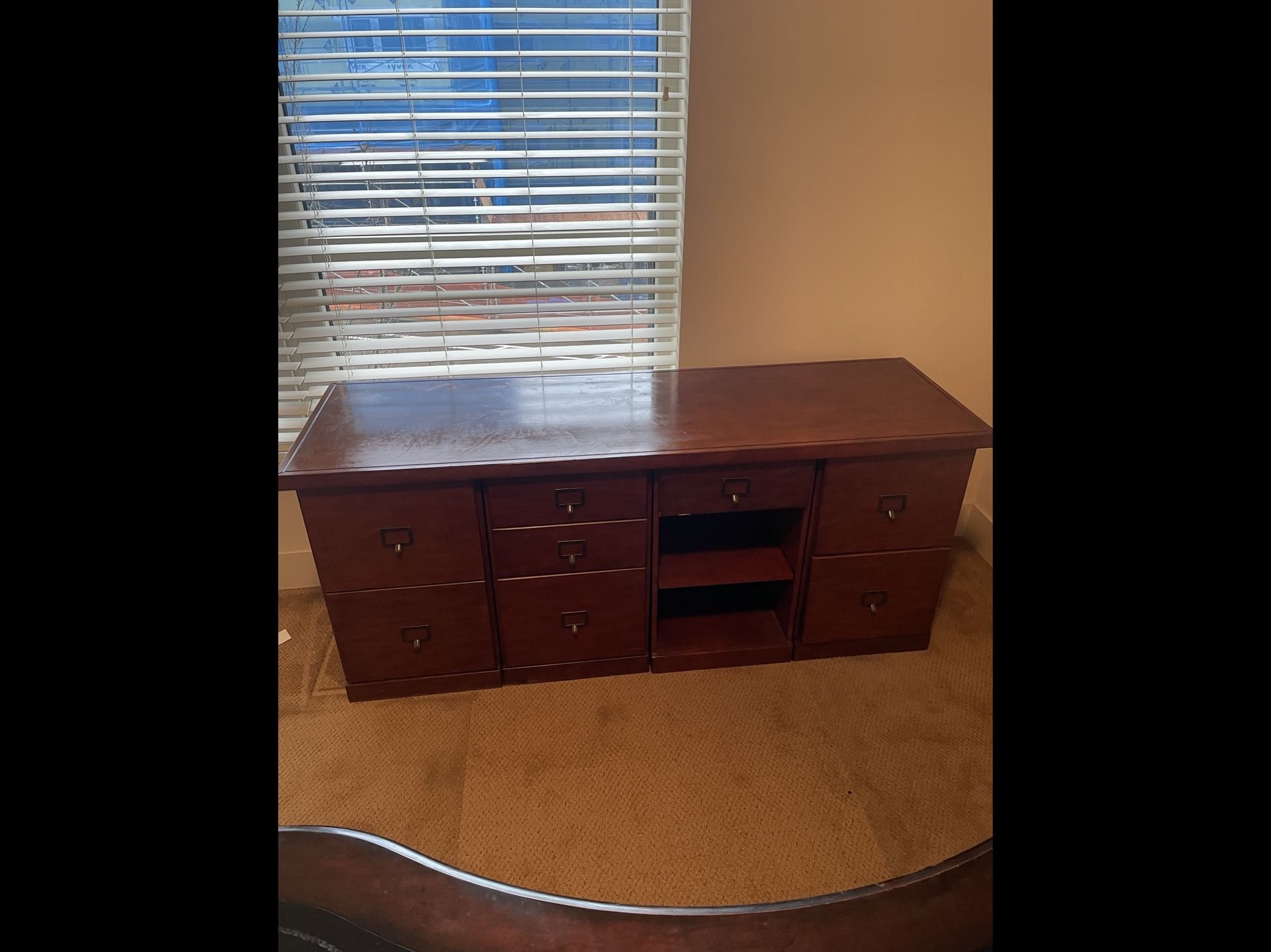 Wood File Cabinet ,desk