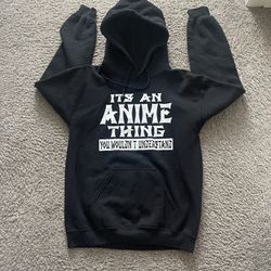 Black Anime Hoodie (Size Men Small)