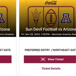 ASU Vs U Of A Territorial Cup Great Tickets 