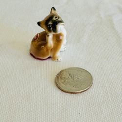 Vintage Boxer Dog Miniature Bone China Puppy Import Label Figure