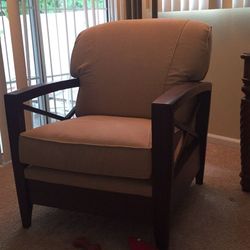 Wooden Chair and suede cushions