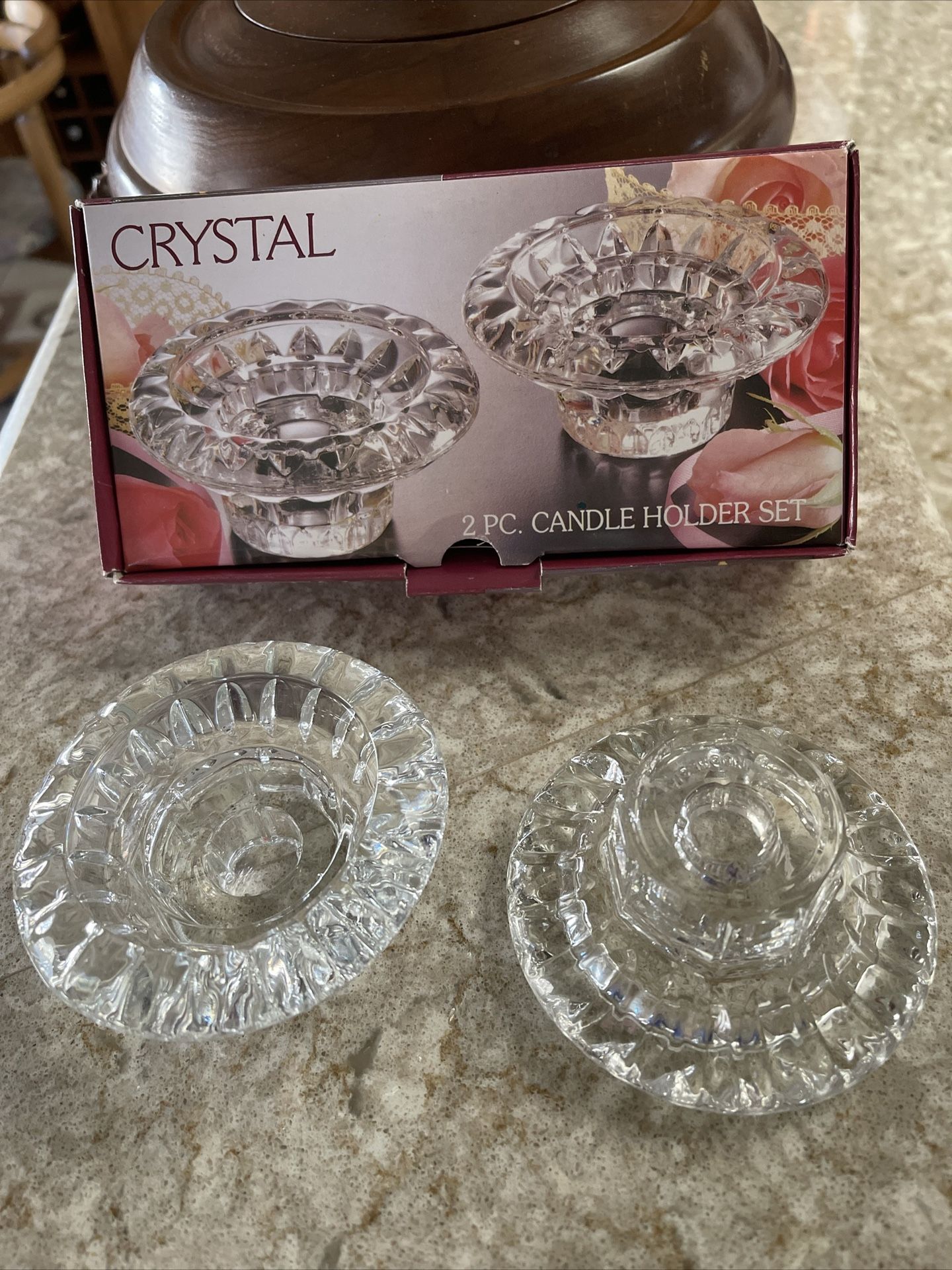 Crystal Candle Holders Two Piece Set